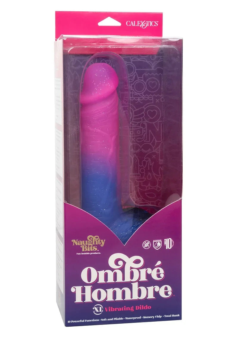 ♀ CalExotics Naughty Bits Ombré Hombre XL Vibrating Dildo - Happytoys Sexshop: Toys for Feeling Happy & Easy 😊 - Discreet geleverd
