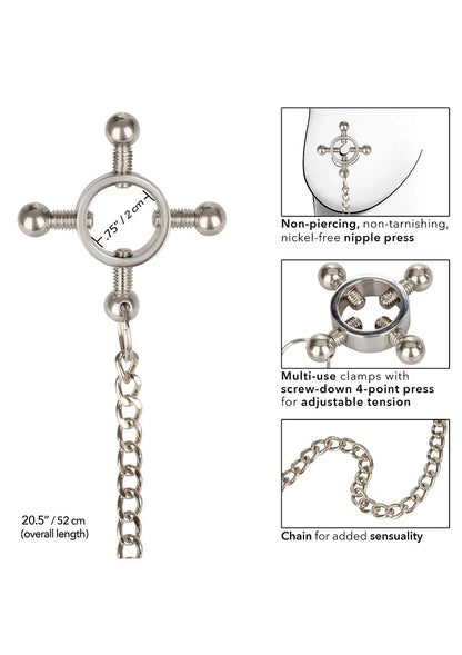 ♀ ♂ CalExotics tepelklemmen 4-punts tepelpers met ketting - Happytoys Sexshop: Toys for Feeling Happy & Easy 😊 - Discreet geleverd