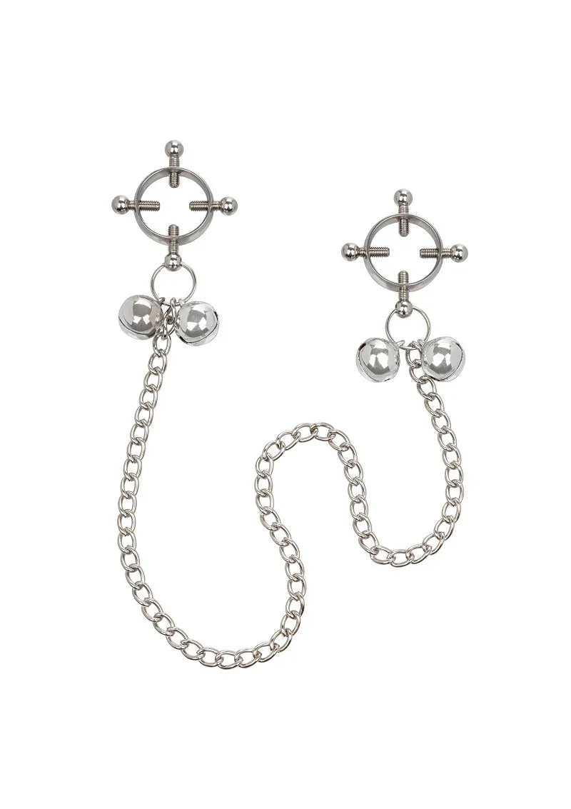 4 Point Nipple Press With Bells by CalExotics - Happytoys Sexshop: Toys for Feeling Happy & Easy 😊 - Discreet geleverd