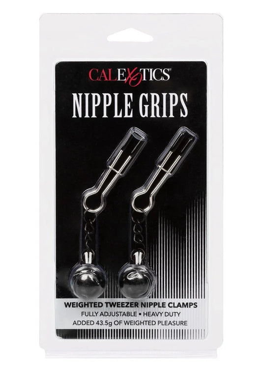 ♀ CalExotics Nipple Grips Verzwaarde pincet tepelklemmen - Happytoys Sexshop: Toys for Feeling Happy & Easy 😊 - Discreet geleverd