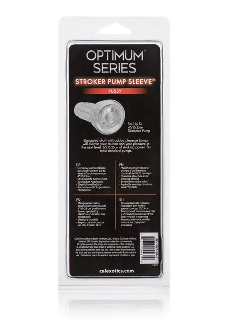 Optimum Series Stroker Pump Sleeve Pussy by CalExotics - Happytoys Sexshop: Toys for Feeling Happy & Easy 😊 - Discreet geleverd