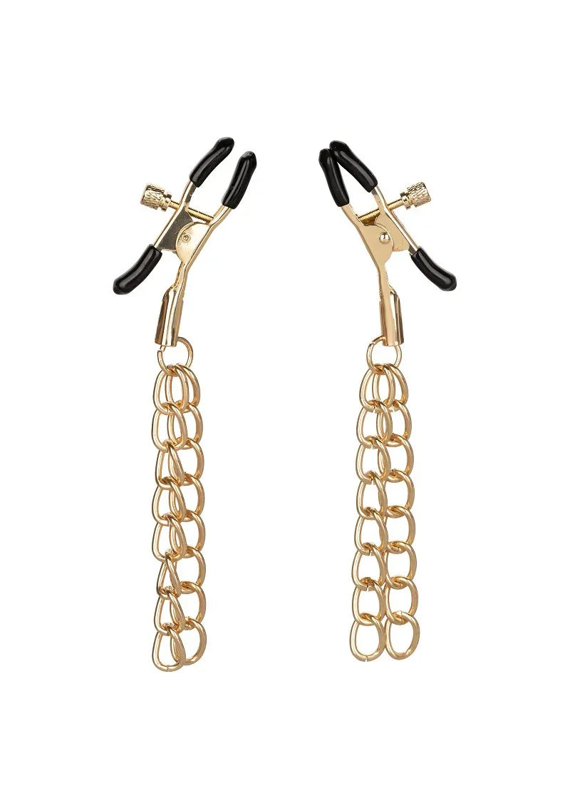 Ride 'em Premium Denim Collection Nipple Clamps by CalExotics - Happytoys Sexshop: Toys for Feeling Happy & Easy 😊 - Discreet geleverd