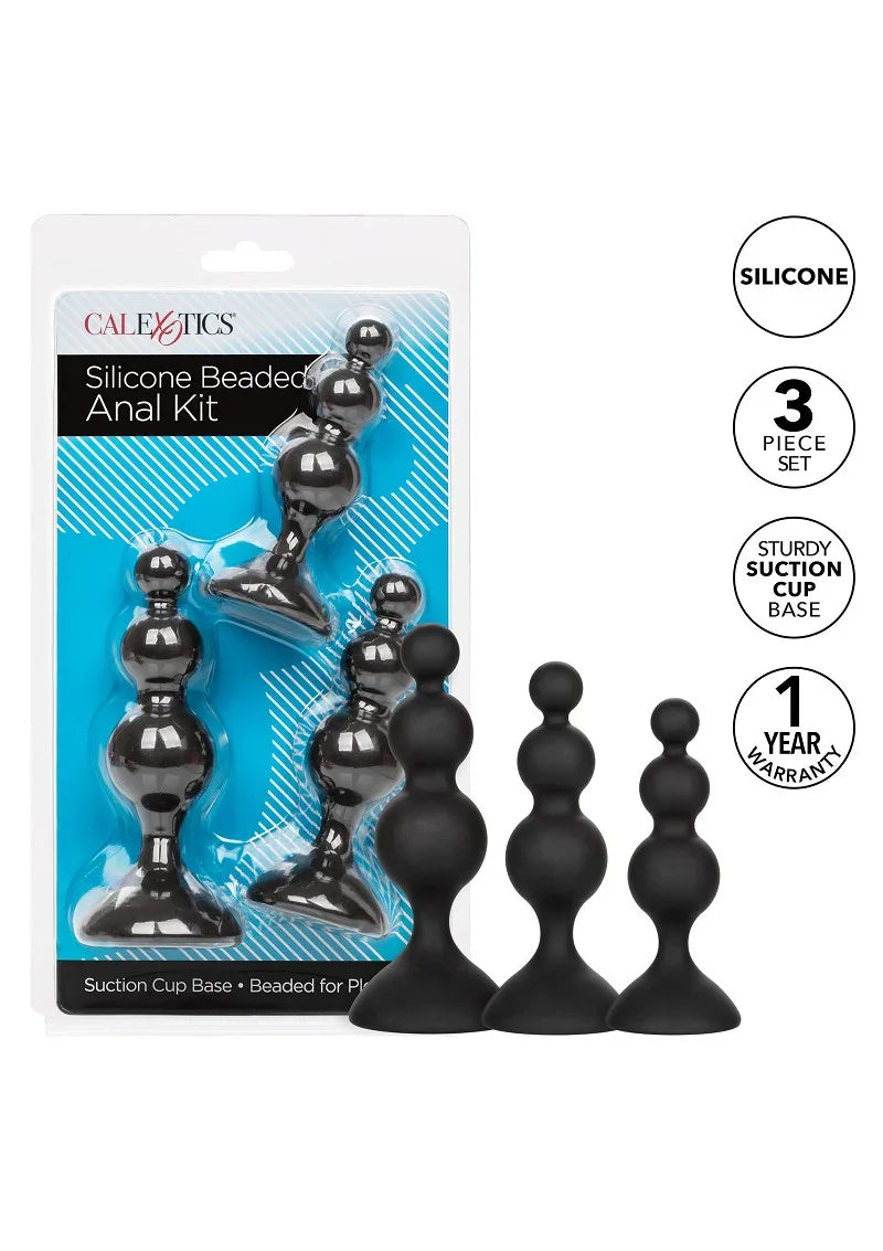 Silicone Beaded Anal Kit by CalExotics - Happytoys Sexshop: Toys for Feeling Happy & Easy 😊 - Discreet geleverd