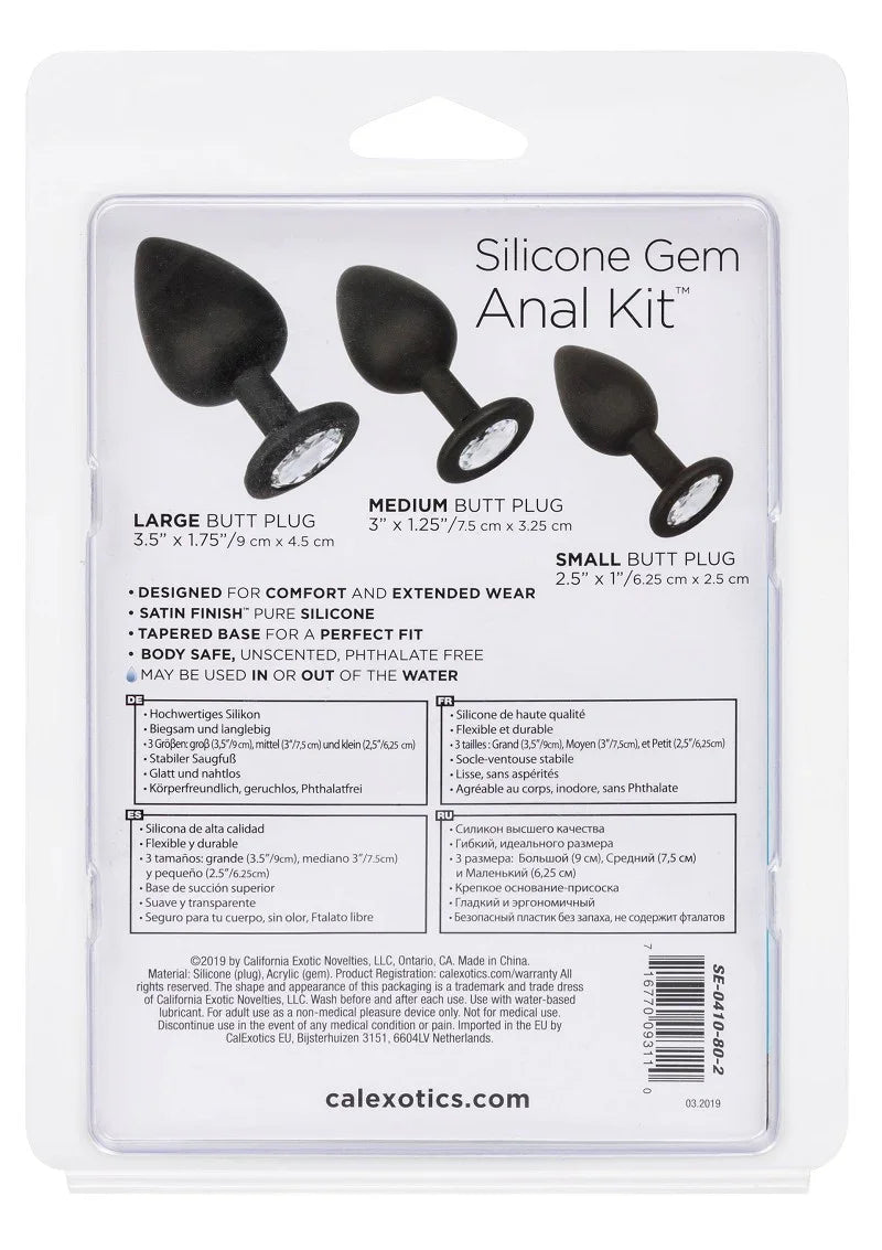 Silicone Gem Anal Kit by CalExotics - Happytoys Sexshop: Toys for Feeling Happy & Easy 😊 - Discreet geleverd