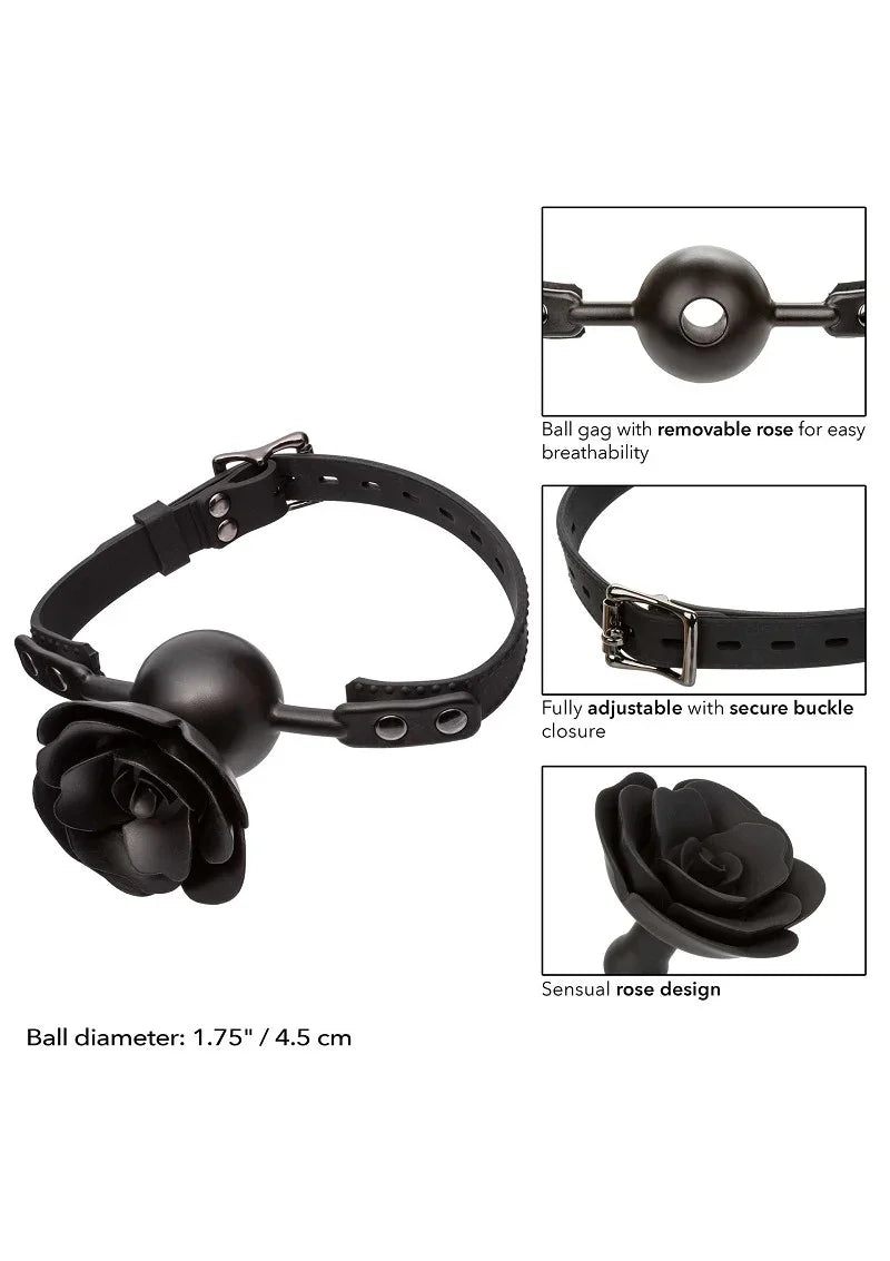 Forbidden Removable Rose Gag by CalExotics - Happytoys Sexshop: Toys for Feeling Happy & Easy 😊 - Discreet geleverd