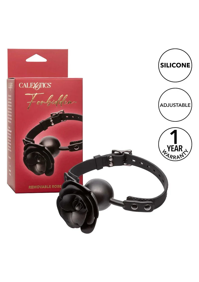 Forbidden Removable Rose Gag by CalExotics - Happytoys Sexshop: Toys for Feeling Happy & Easy 😊 - Discreet geleverd