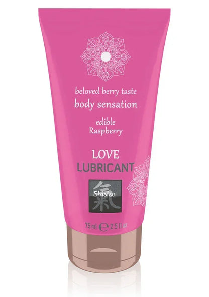 Bestel: Edible Love Lubricant 75 ml Raspberry by Shiatsu Hot - bij Happytoys.nl, happytoys.be, Happytoys.ae: erotische sex webshop | liever Happy dan Easy ⭐⭐⭐⭐⭐