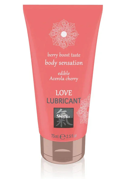 Bestel: Edible Love Lubricant 75 ml Cherry by Shiatsu Hot - bij Happytoys.nl, happytoys.be, Happytoys.ae: erotische sex webshop | liever Happy dan Easy ⭐⭐⭐⭐⭐