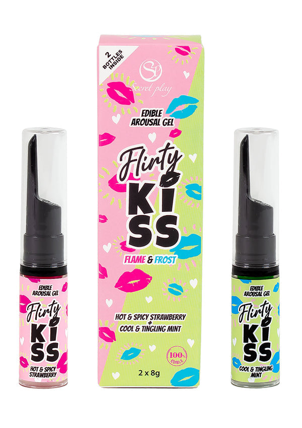 Flirt_Kiss_Gel_Strawberry_Mint_2x8_gr_by_Secret_Play | bestel discreet online bij Happytoys, de erotische webshop geleid door een vrouw.