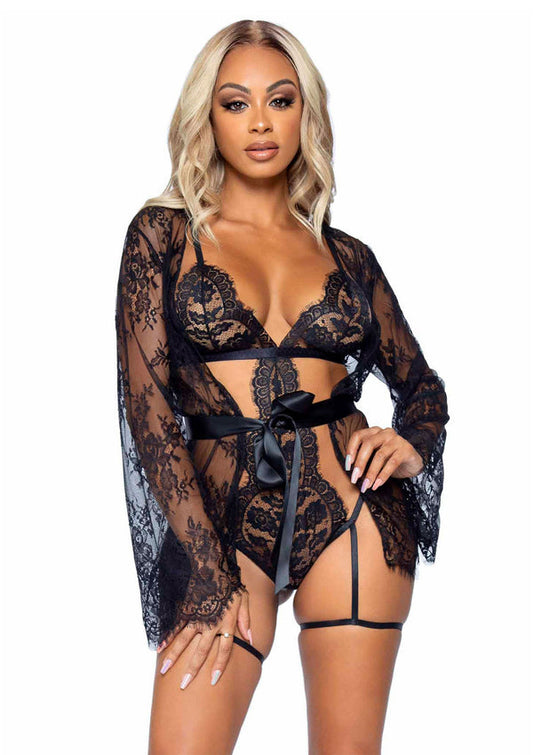 Garter Teddy with String Back and Robe by Leg Avenue Very Sexy Lingerie