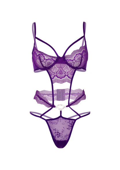 Heart Lace Teddy with Jewel by Daring Intimates