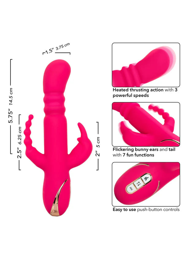 Heated Silicone Triple Rabbit by CalExotics