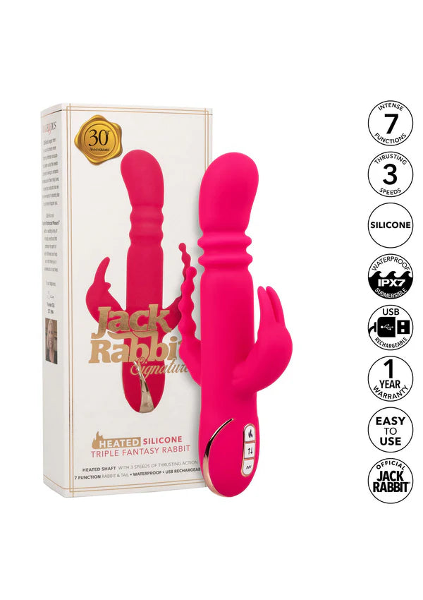 Heated Silicone Triple Rabbit by CalExotics