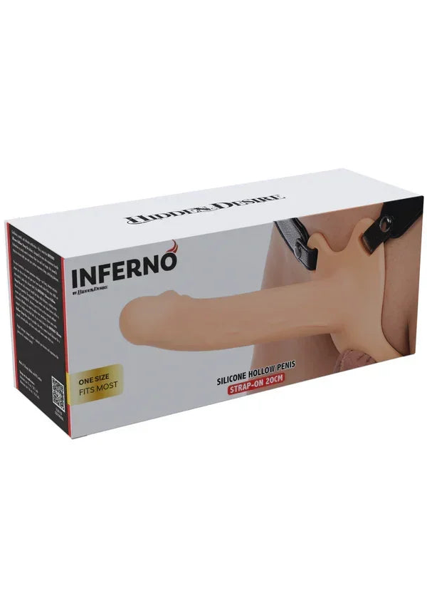 Hollow Penis Strapon 20cm Black by Hidden Desire - Happytoys Sexshop: Toys for Feeling Happy & Easy 😊 - Discreet geleverd