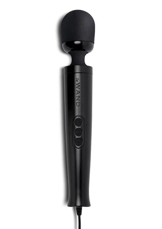 Die Cast Plug-In Vibrating Massager (black) Le Wand - Happytoys Sexshop: Toys for Feeling Happy & Easy 😊 - Discreet geleverd
