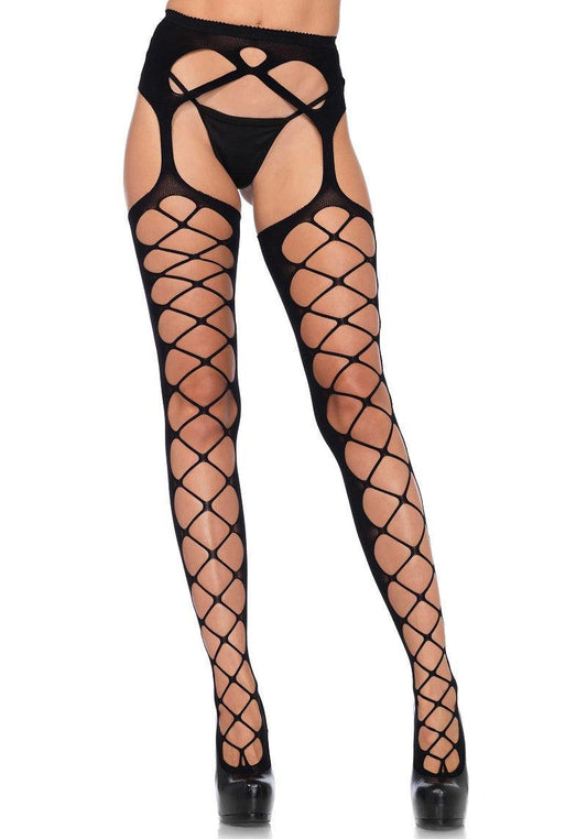 Leg Avenue Diamond net opaque stockings @ Happytoys Sexshop: Toys for Feeling Happy & Easy 😊