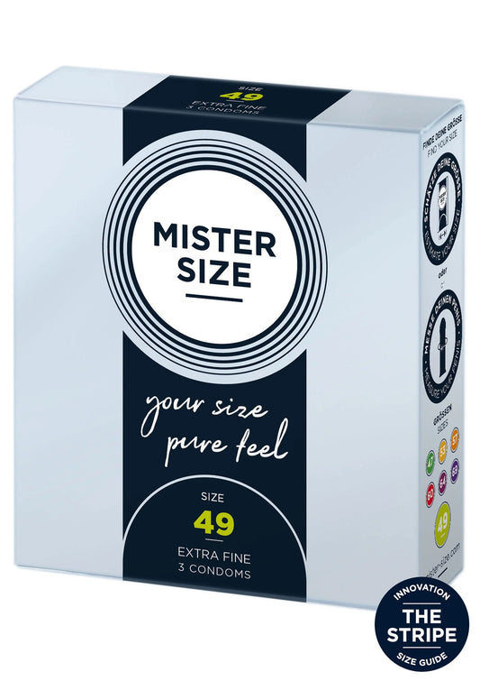 Beste vandaag nog: MISTER SIZE 49mm Condoms 3pcs by Mister Size - bij Happytoys Sexshop: online sex shop for Feeling Happy & Easy 😊