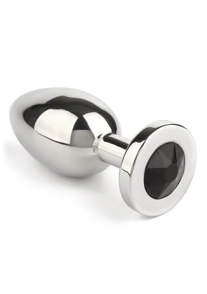 Mr. Steel Jewled Butt Plug Medium (Black) - Happytoys Sexshop: online sex shop for Feeling Happy & Easy 😊 - Discreet geleverd