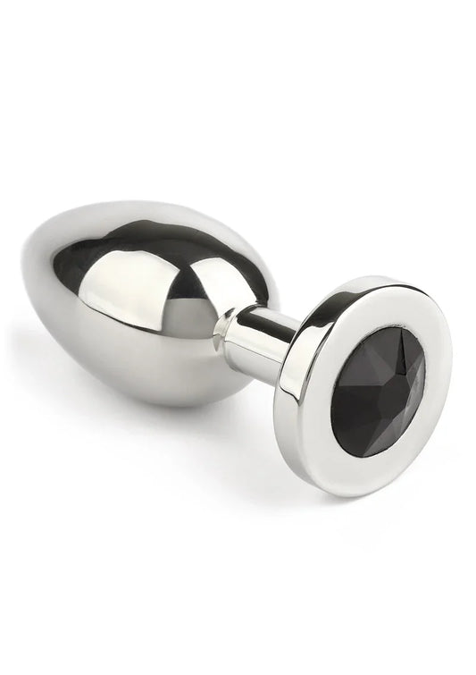 Mr. Steel Jewled Butt Plug Medium (Black) - Happytoys Sexshop: Toys for Feeling Happy & Easy 😊 - Discreet geleverd
