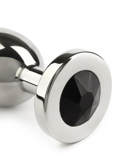Mr. Steel Jewled Butt Plug Medium (Black) - Happytoys Sexshop: online sex shop for Feeling Happy & Easy 😊 - Discreet geleverd