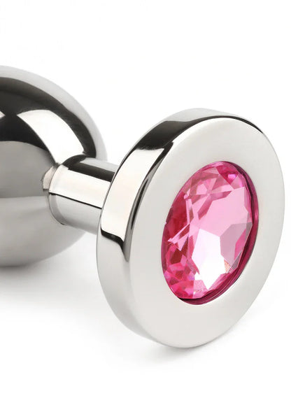 Mr. Steel Jewled Butt Plug Medium (Pink) - Happytoys Sexshop: online sex shop for Feeling Happy & Easy 😊 - Discreet geleverd