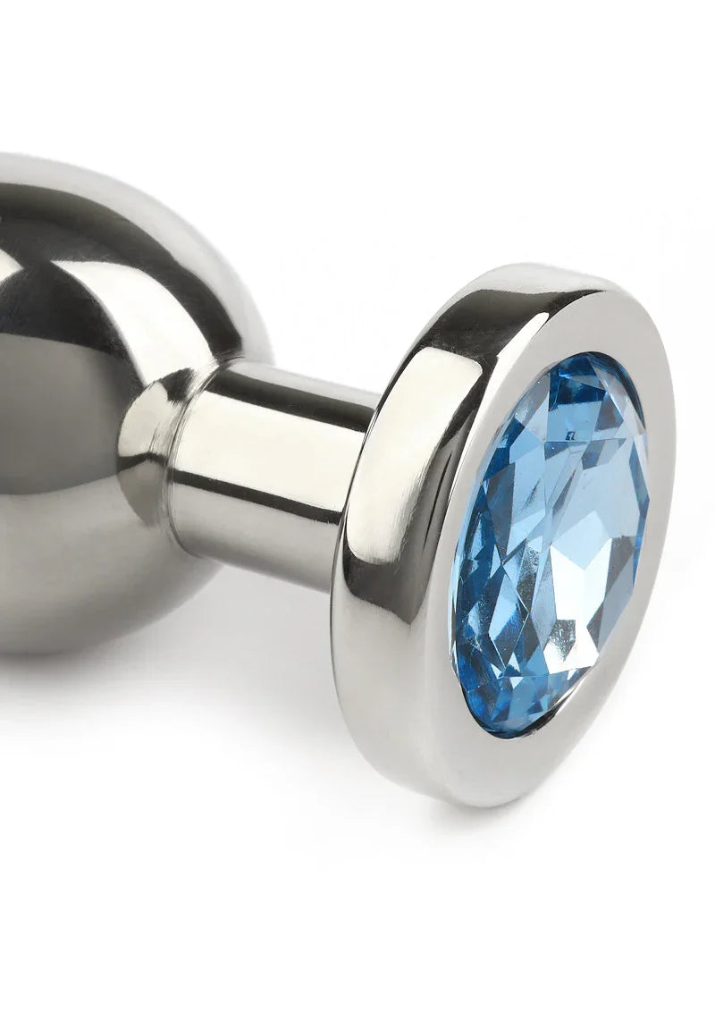 Mr. Steel Jewled Butt Plug Small (Aqua) - Happytoys Sexshop: Toys for Feeling Happy & Easy 😊 - Discreet geleverd