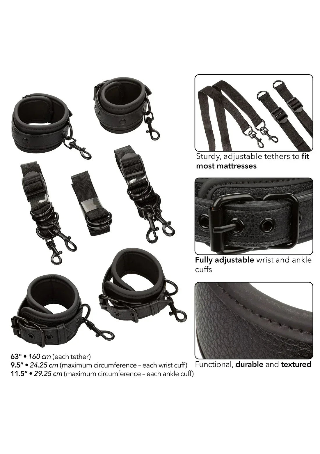 Nocturnal Bed Restraints by CalExotics - Happytoys Sexshop: Toys for Feeling Happy & Easy 😊 - Discreet geleverd