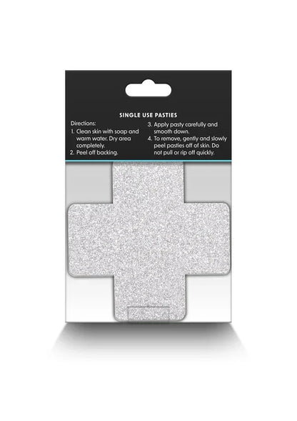Pasties Glitter Cross 2 Pair black by NS Novelties - Happytoys Sexshop: Toys for Feeling Happy & Easy 😊 - Discreet geleverd