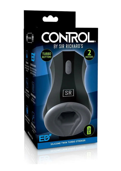 Pipedream CONTROL by Sir Richard's Silicone Twin Turbo Stroker Masturbator - Happytoys Sexshop: Toys for Feeling Happy & Easy 😊 - Discreet geleverd