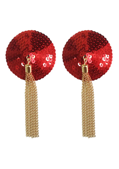 Sequin Nipple Covers w Chain by Kinky Diva
