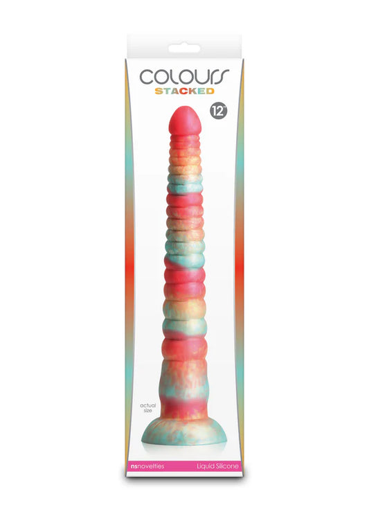 Stacked 12 inch Dildo Red by NS Novelties
