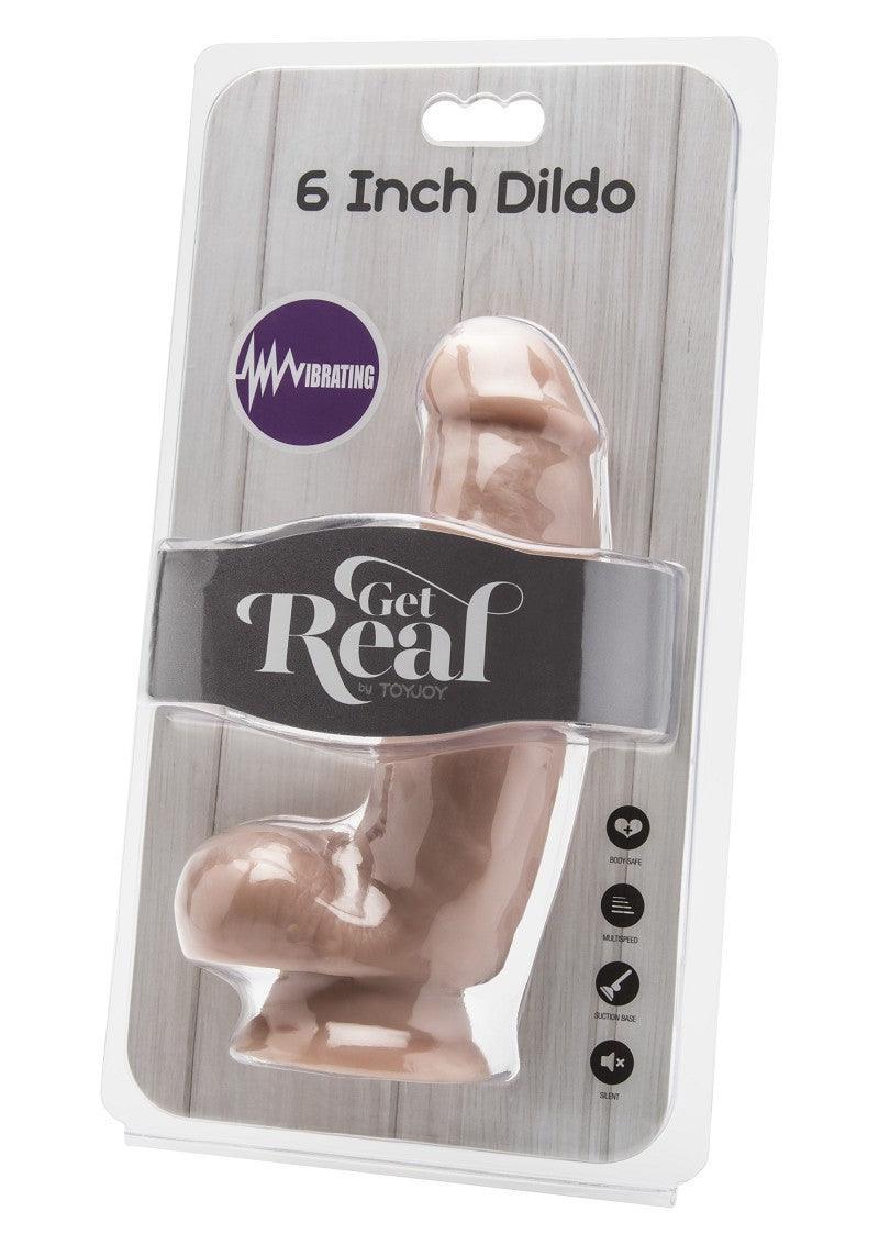 Get Real Dildo 6' with Balls Vibrator by ToyJoy - Happytoys Sexshop: Toys for Feeling Happy & Easy 😊 - Discreet geleverd