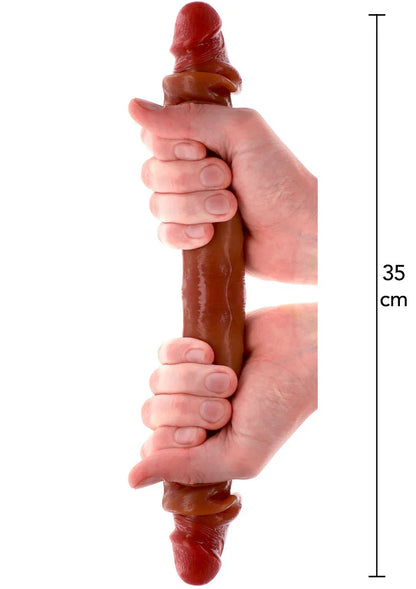 Get Real Silicone Foreskin Double Dong 35 cm by ToyJoy - Happytoys Sexshop: Toys for Feeling Happy & Easy 😊 - Discreet geleverd