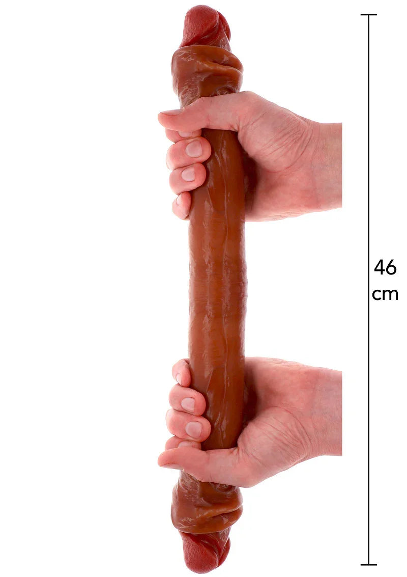 Get Real Silicone Foreskin Double Dong 46 cm by ToyJoy - Happytoys Sexshop: Toys for Feeling Happy & Easy 😊 - Discreet geleverd