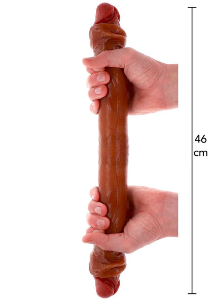 Get Real Silicone Foreskin Double Dong 46 cm by ToyJoy - Happytoys Sexshop: Toys for Feeling Happy & Easy 😊 - Discreet geleverd