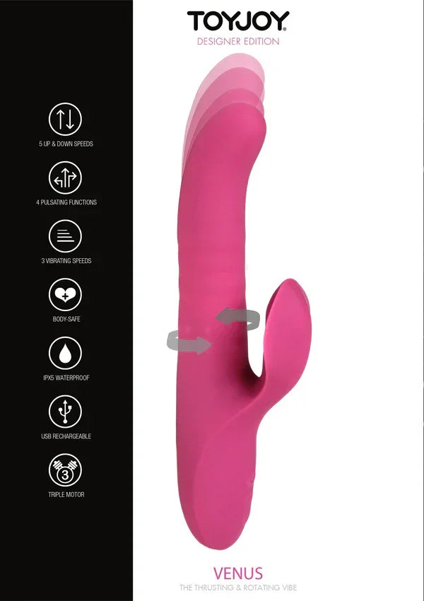 Venus Thrusting-Rotating Vibe by ToyJoy - Happytoys Sexshop: Toys for Feeling Happy & Easy 😊 - Discreet geleverd
