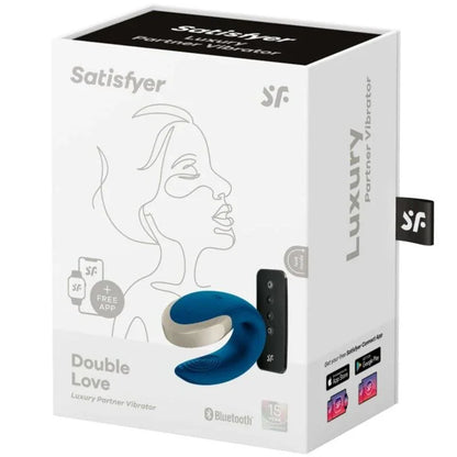 SATISFYER - DOUBLE LOVE LUXURY PARTNER VIBRATOR BLUE - Happytoys Sexshop: online sex shop for Feeling Happy & Easy 😊 - Discreet geleverd