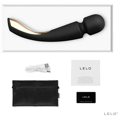 LELO - SMART MEDIUM WAND 2 BLACK MASSAGER - Happytoys Sexshop: online sex shop for Feeling Happy & Easy 😊 - Discreet geleverd