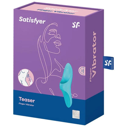 SATISFYER - TEASER FINGER VIBRATOR BLUE LIGHT - Happytoys Sexshop: online sex shop for Feeling Happy & Easy 😊 - Discreet geleverd