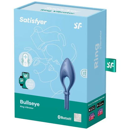 SATISFYER - BULLSEYE RING VIBRATOR APP BLUE - Happytoys Sexshop: online sex shop for Feeling Happy & Easy 😊 - Discreet geleverd
