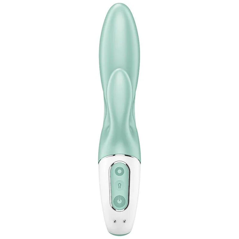 SATISFYER - AIR PUMP BUNNY 5+ INFLATABLE RABBIT VIBRATOR APP GREEN - Happytoys Sexshop: online sex shop for Feeling Happy & Easy 😊 - Discreet geleverd