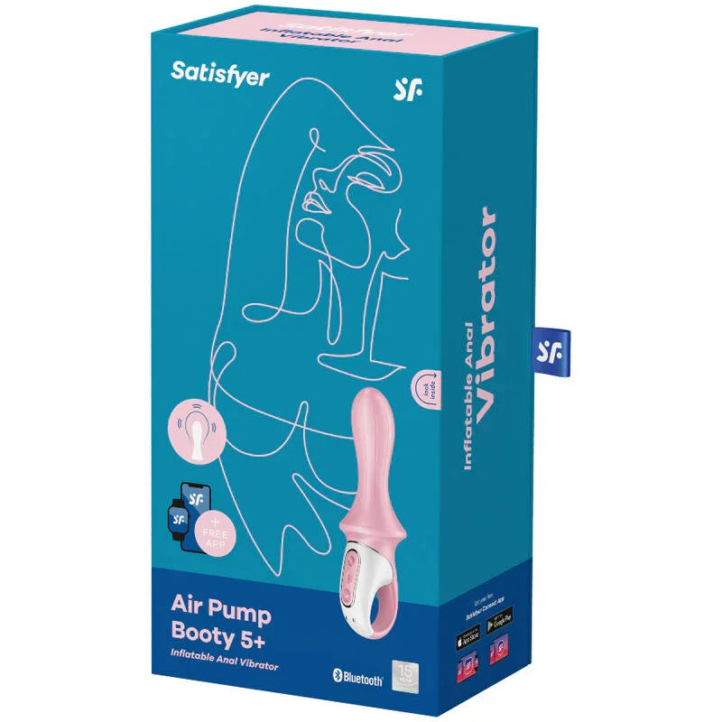 SATISFYER - AIR PUMP BOOTY 5+ INFLATABLE ANAL VIBRATOR PINK - Happytoys Sexshop: online sex shop for Feeling Happy & Easy 😊 - Discreet geleverd