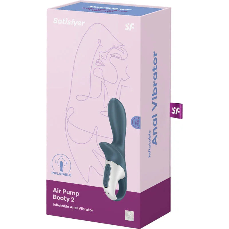 SATISFYER - AIR PUMP BOOTY 2 DARK GREY - Happytoys Sexshop: online sex shop for Feeling Happy & Easy 😊 - Discreet geleverd