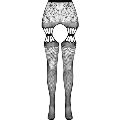 PASSION - S027 BLACK TIGHTS WITH GARTER ONE SIZE - Happytoys Sexshop: online sex shop for Feeling Happy & Easy 😊 - Discreet geleverd