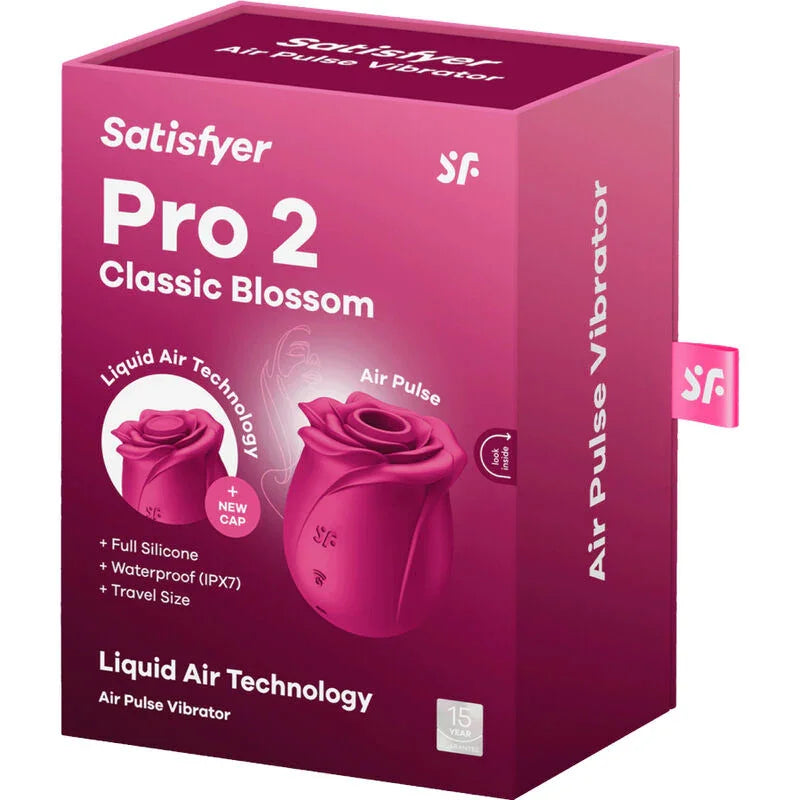 SATISFYER - AIR PULSE PRO 2 CLASSIC BLOSSOM VIBRATOR - Happytoys Sexshop: online sex shop for Feeling Happy & Easy 😊 - Discreet geleverd