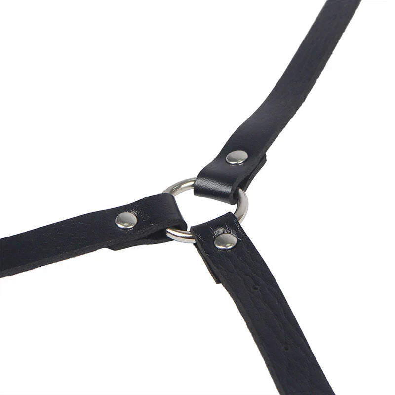 SUBBLIME - LEATHER BODY HARNESS BLACK ONE SIZE - Happytoys Sexshop: online sex shop for Feeling Happy & Easy 😊 - Discreet geleverd