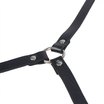 SUBBLIME - LEATHER BODY HARNESS BLACK ONE SIZE - Happytoys Sexshop: online sex shop for Feeling Happy & Easy 😊 - Discreet geleverd