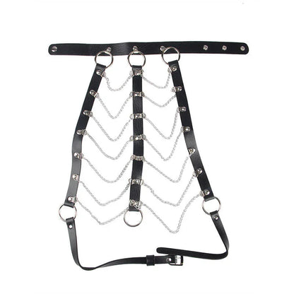 SUBBLIME - CHEST HARNESS LEATHER CHAINS BLACK ONE SIZE - Happytoys Sexshop: online sex shop for Feeling Happy & Easy 😊 - Discreet geleverd