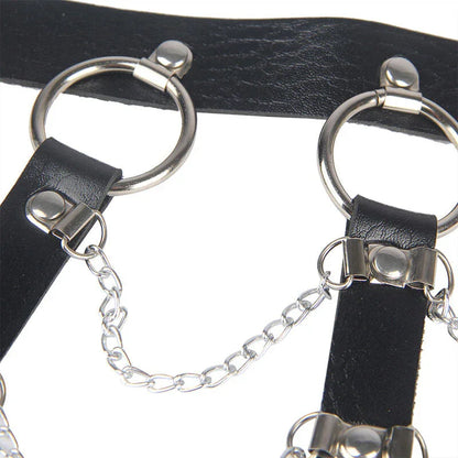 SUBBLIME - CHEST HARNESS LEATHER CHAINS BLACK ONE SIZE - Happytoys Sexshop: online sex shop for Feeling Happy & Easy 😊 - Discreet geleverd
