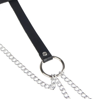 SUBBLIME - LEATHER RING CHAINBELT BLACK ONE SIZE - Happytoys Sexshop: online sex shop for Feeling Happy & Easy 😊 - Discreet geleverd